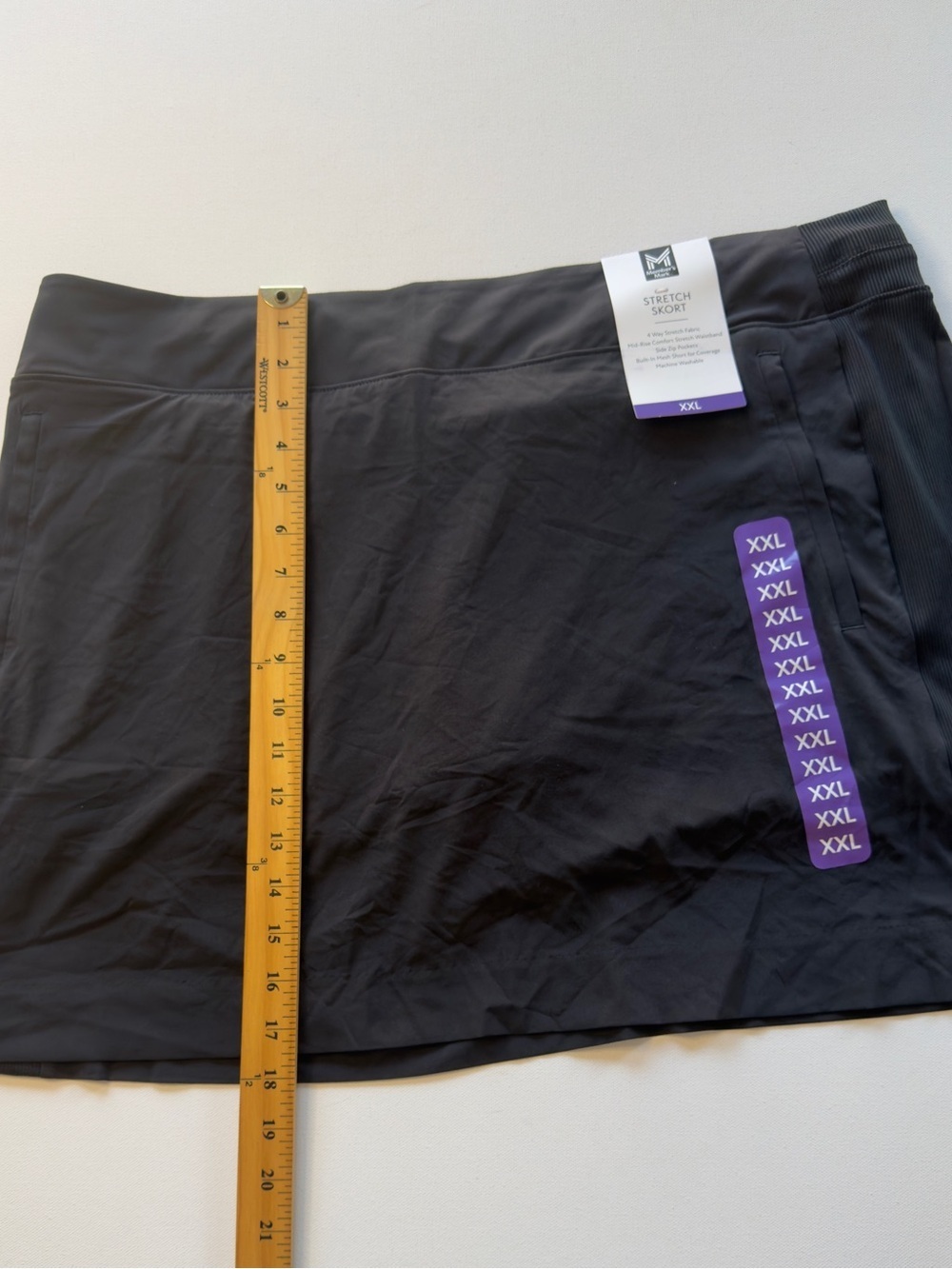 NWT Women's Member's Mark Stretch Skort in Black Size XXL (D2) - Picture 2 of 7